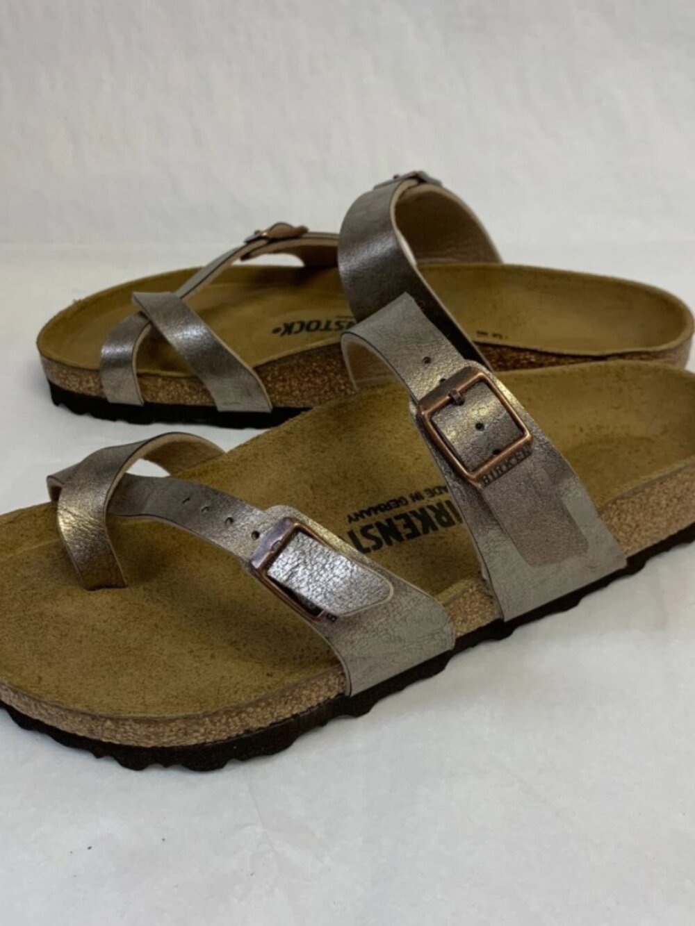 Birkenstock Mayari Graceful Taupe Birko-Flor Regular Width Sandals - Picture 3 of 5